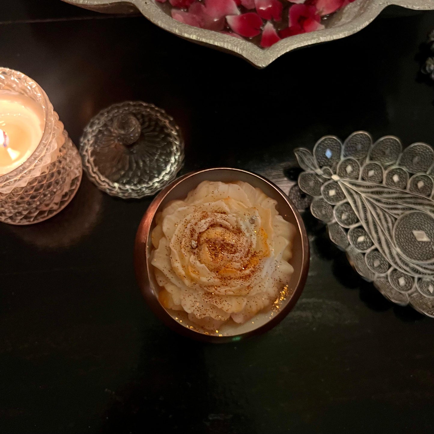 Brass Blossom Candle
