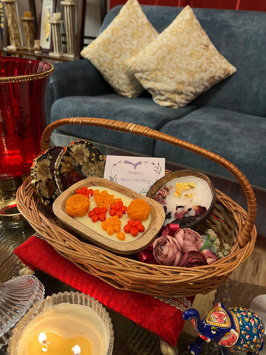 Botanical Wooden Bowl Candle